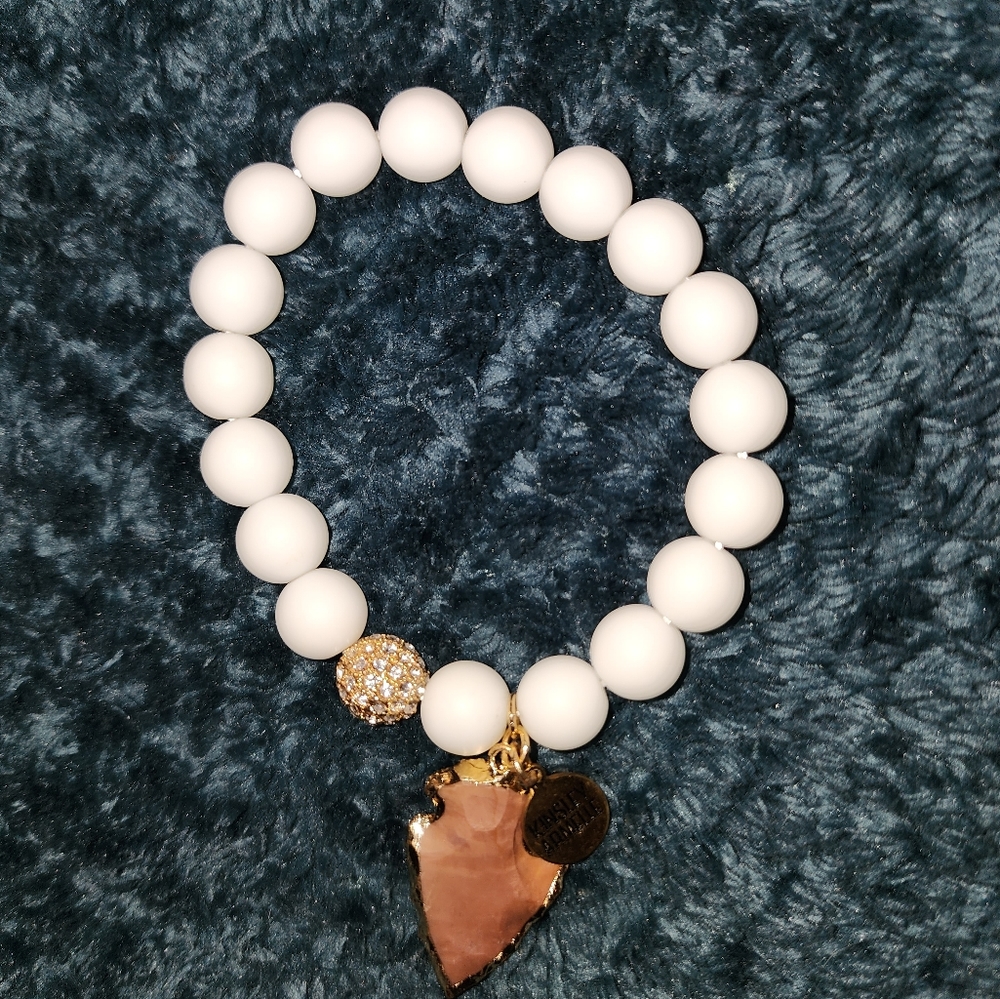 Kinsley Armelle Jasper stretch bracelet